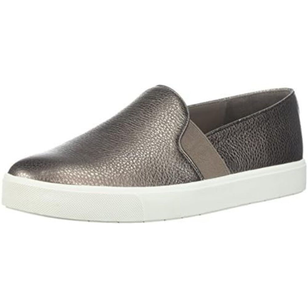 Vince Metallic Pewter Slip-On Sneakers